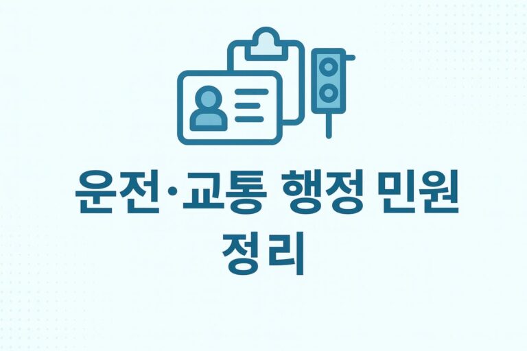 🚗 운전·교통 행정 민원 완전 정리 면허·과태료·벌점·등록증 절차 한번에
