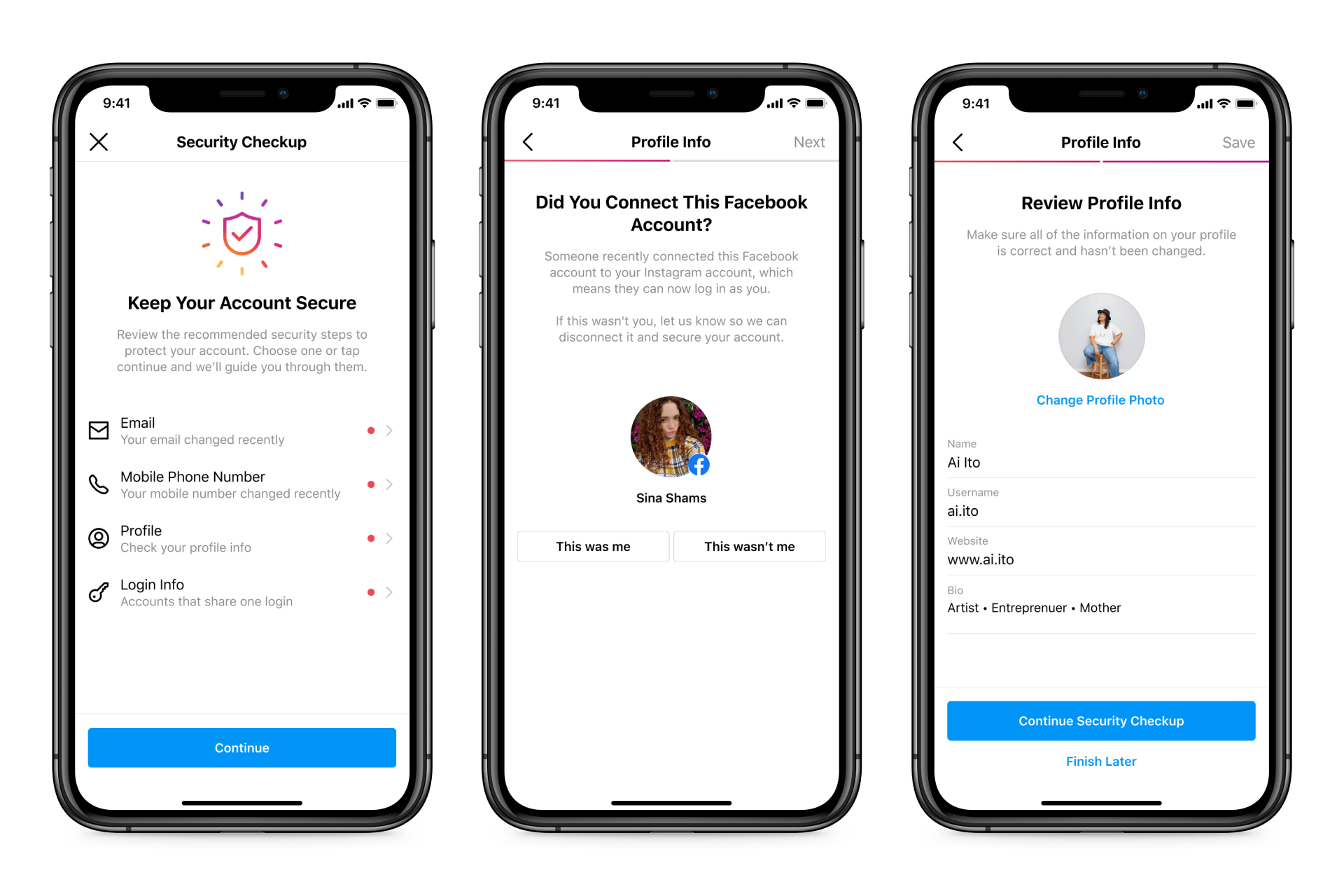 인스타그램 계정 복구 방법 총정리 | 비활성화·해킹·정지 해결법 2 https://about.fb.com/wp-content/uploads/2021/07/CD21_451_Instagram_Security_Checkup_Inline_1.jpg