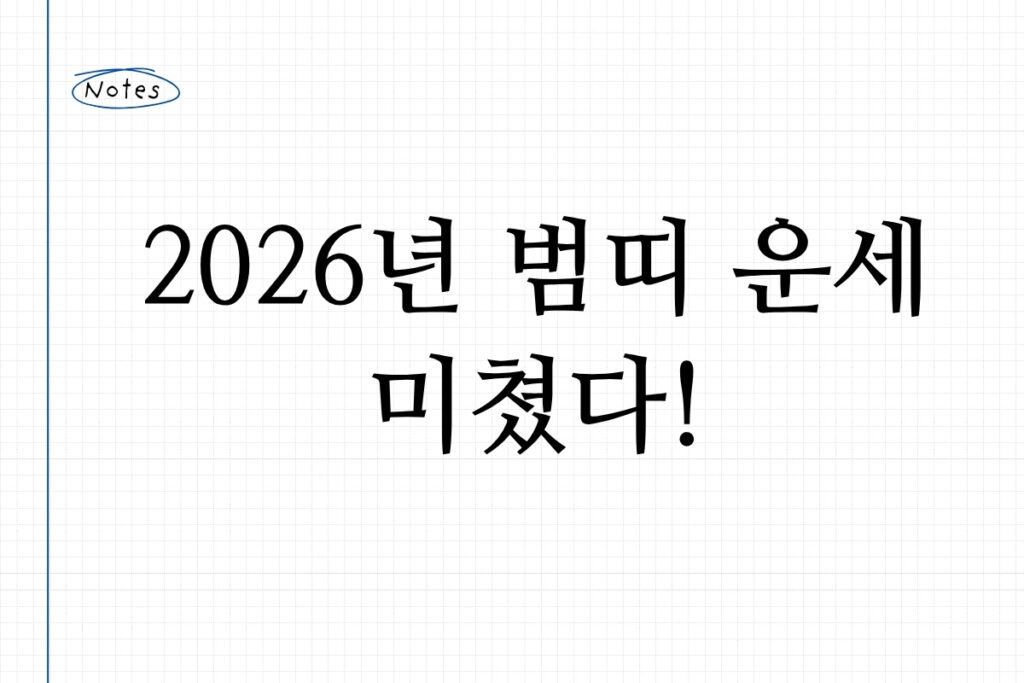 2026년 범띠 운세 미쳤다!