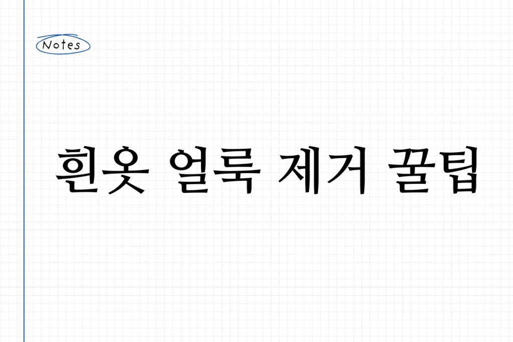 흰옷 얼룩 제거 꿀팁