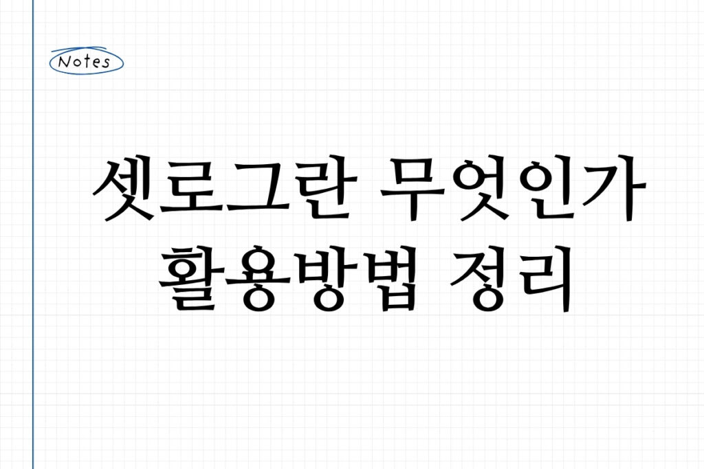 셋로그란 무엇인가 활용방법 정리