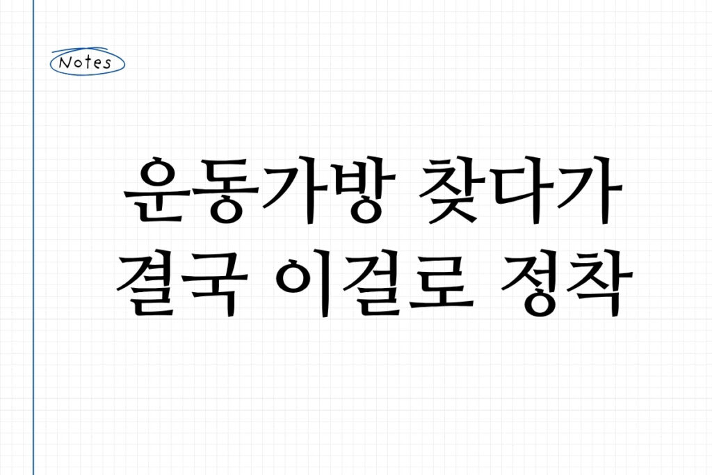 운동가방 찾다가 결국 이걸로 정착